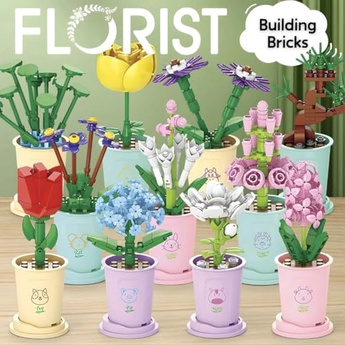 Mini Flower Botanical Building Block Collection - 12pcs