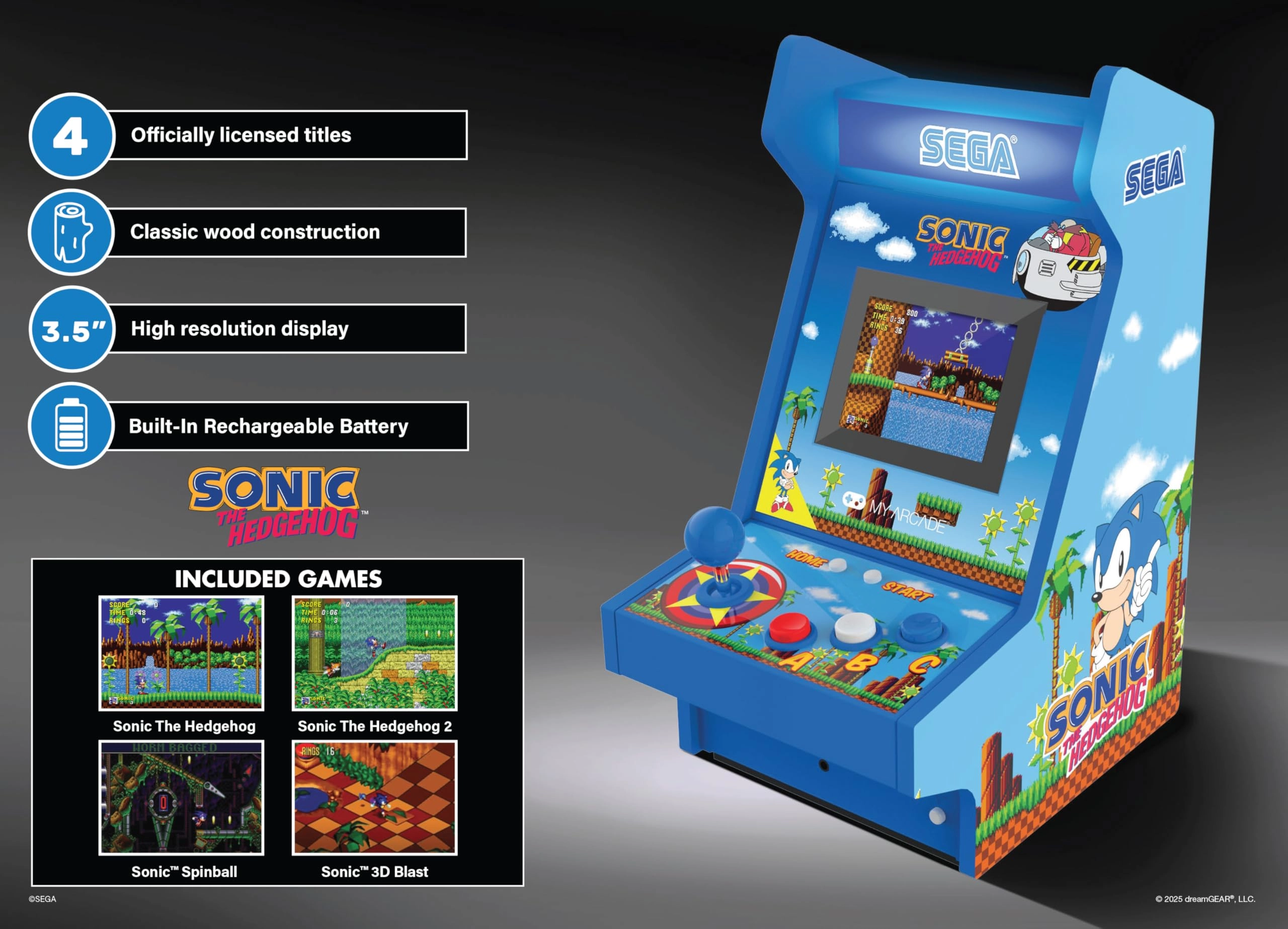 Sonic Mighty Player - 3.5 Inches LCD 4 Games Included