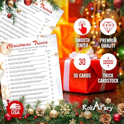 Christmas Trivia Game - Adult 30 pieces
