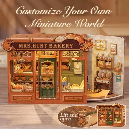 DIY Dollhouse & Book Nook Kit - LED lights Wooden