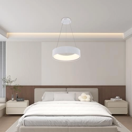 Round LED Chandelier - 3000K–6000K Dimmable