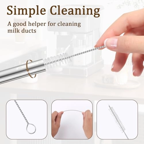 Milk Hose - EQ6 compatible + Stainless Steel Milk Tube - 304 Stainless Steel + Cleaning Brush