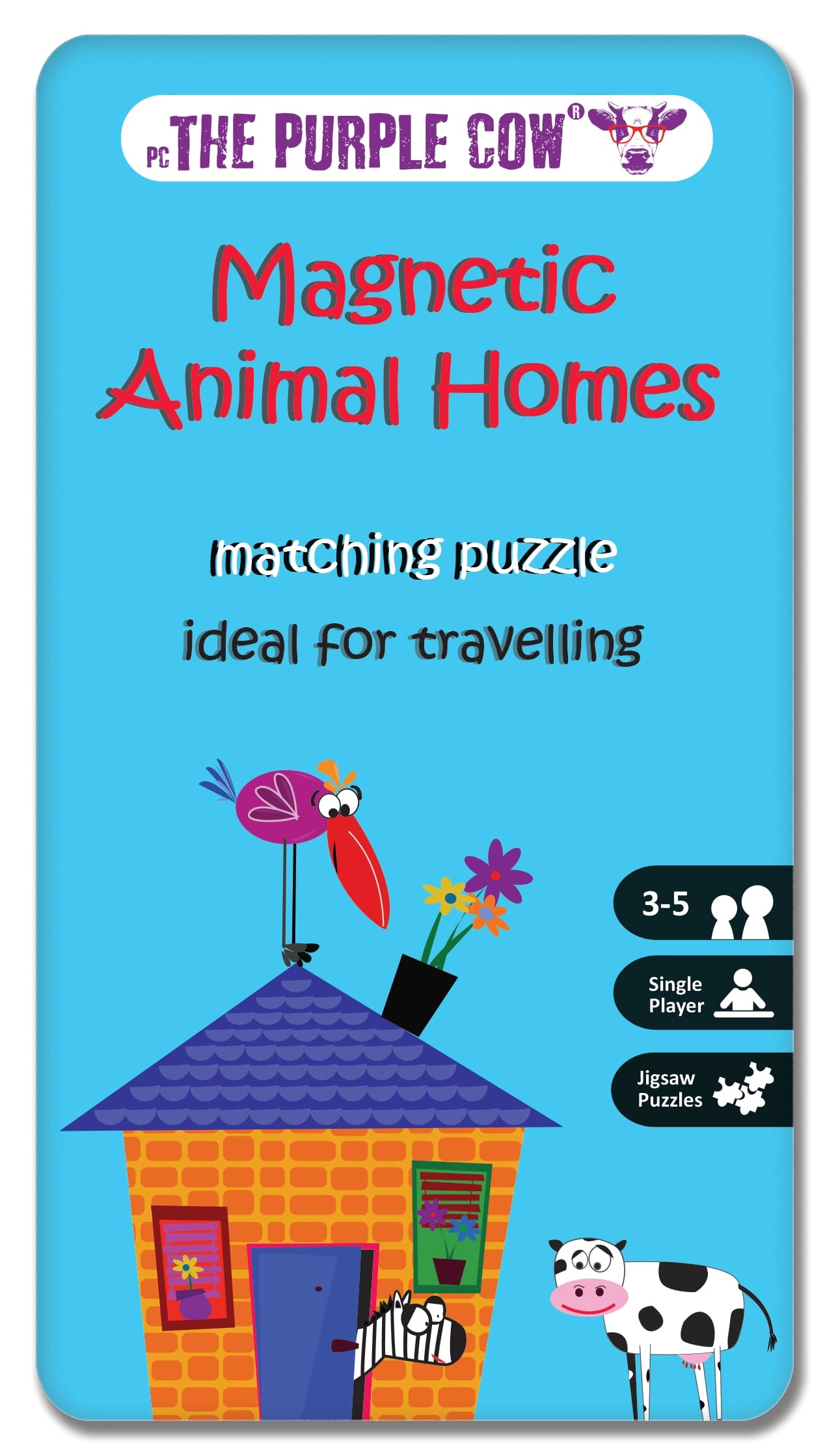 The Purple Cow Magnetic Travel to Go Animal Homes-Matching Game - 3 years and up 1 pieces