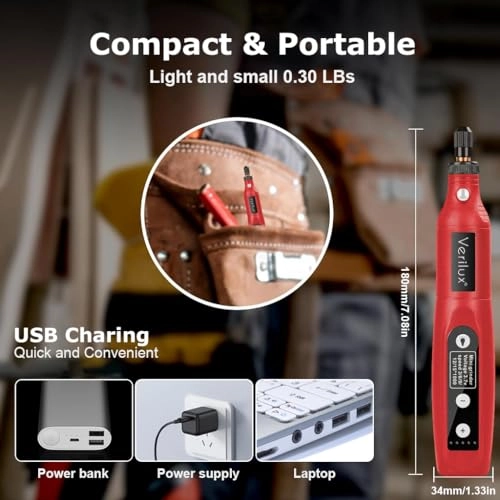 Rotary Tool Kit - 50Pcs USB Rechargeable Cordless