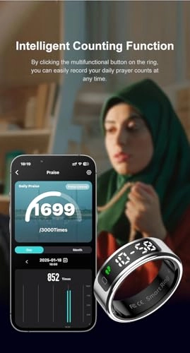 Smart Ring - Touchscreen Silver Size 10