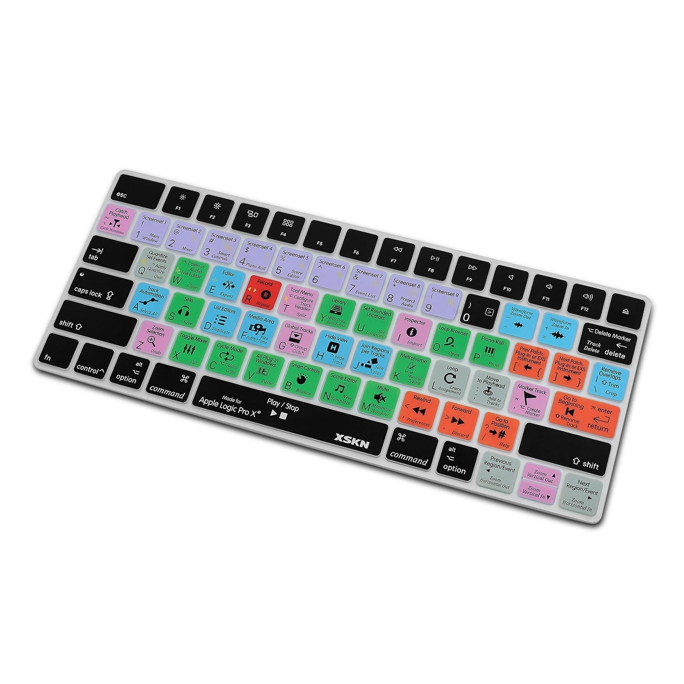 Logic Pro X 10 Shortcut Silicone Keyboard Skins - US Layout