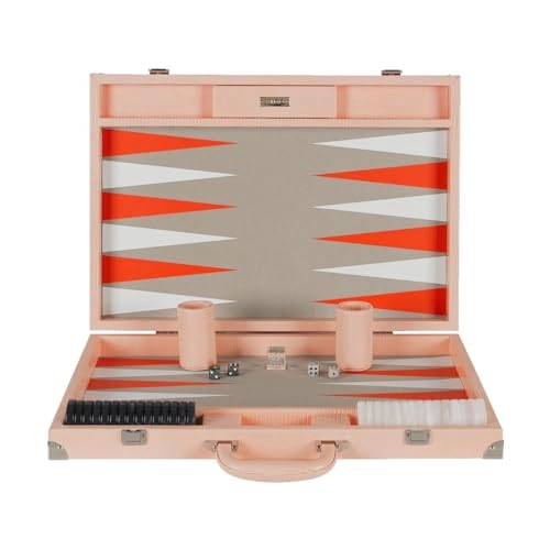 Backgammon Set - 20 inch 44mm Checkers Vegan Leather