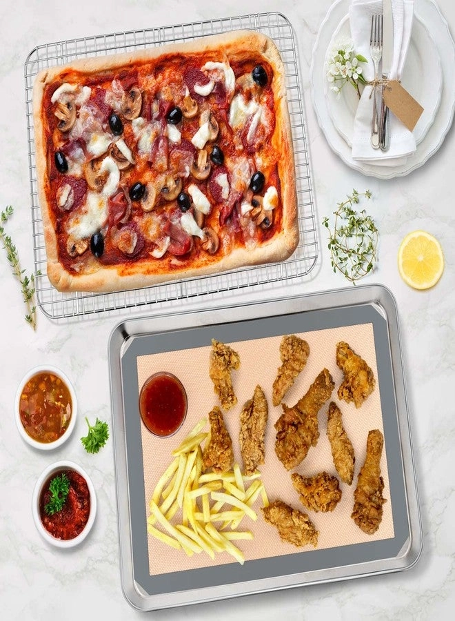 Toaster Oven Pan - 16 x 12 x 1 Inch Stainless Steel 3Pcs