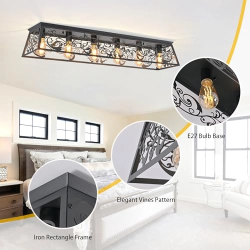 Metal Caged Ceiling Light - Dimmable