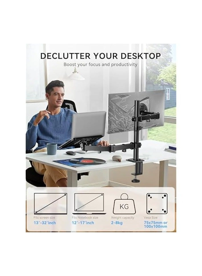 Dual Monitor Stand - 32 inch 75mm x 75mm 100mm x 100mm