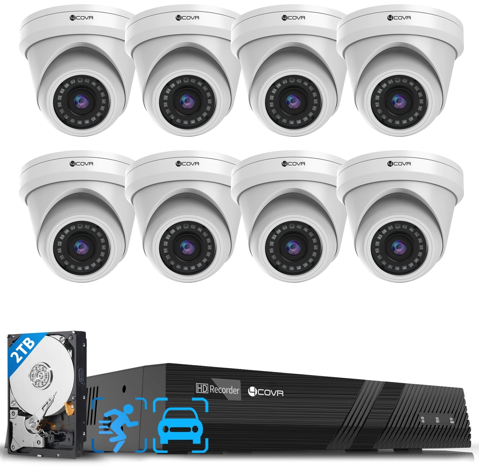 4COVR Security Camera System - 8 Cameras 8CH 4K