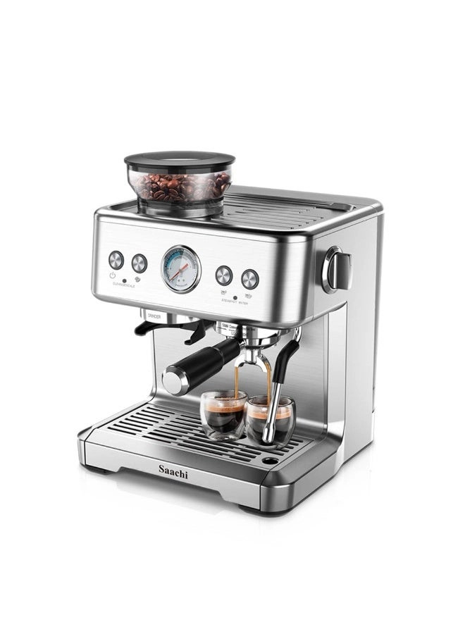 Saachi 20-Bar - Built-in Grinder PID Temperature Control Milk Frothing System NL-COF-7070-ST