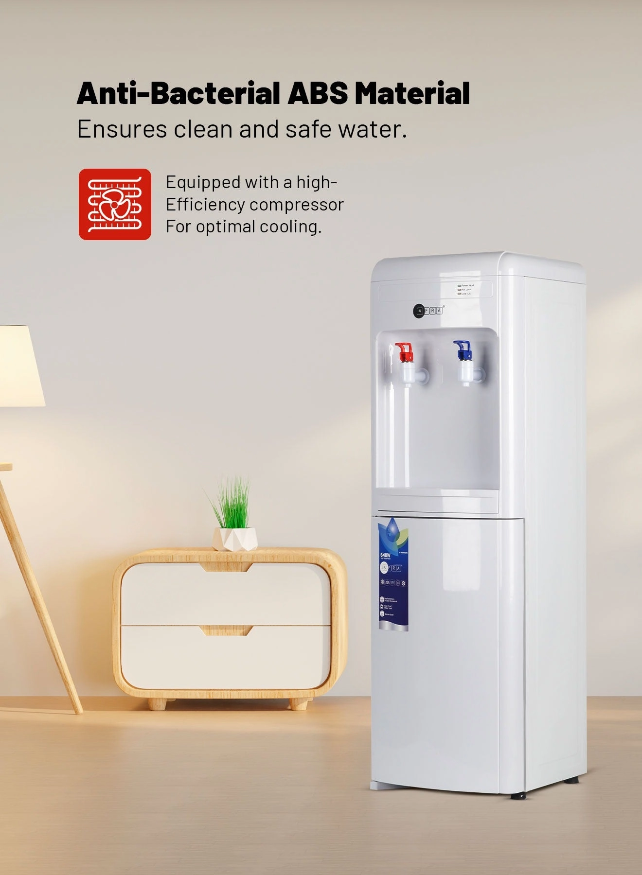 Water Dispenser with Dry Storage Cabinet - 5 L