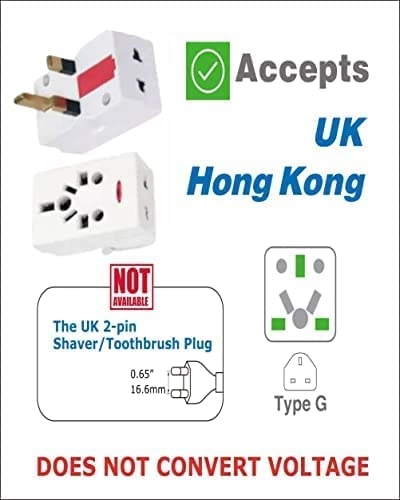 03 Way Adapter - KSA/UAE/UK/HK US/AU/JP/CN