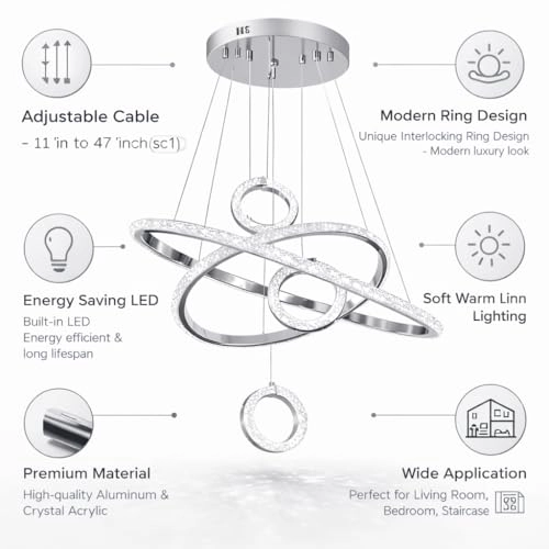 Infinity Ring Chandelier - Dimmable