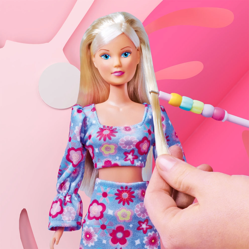 Steffi Love Flower Hair Doll Set - 29cm Girl Pink Ages 3+