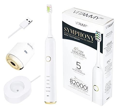 Symphony Sonic Toothbrush - 45 Days Per Charge 5 Brush Modes Up to 82,000 Movements per Minute
