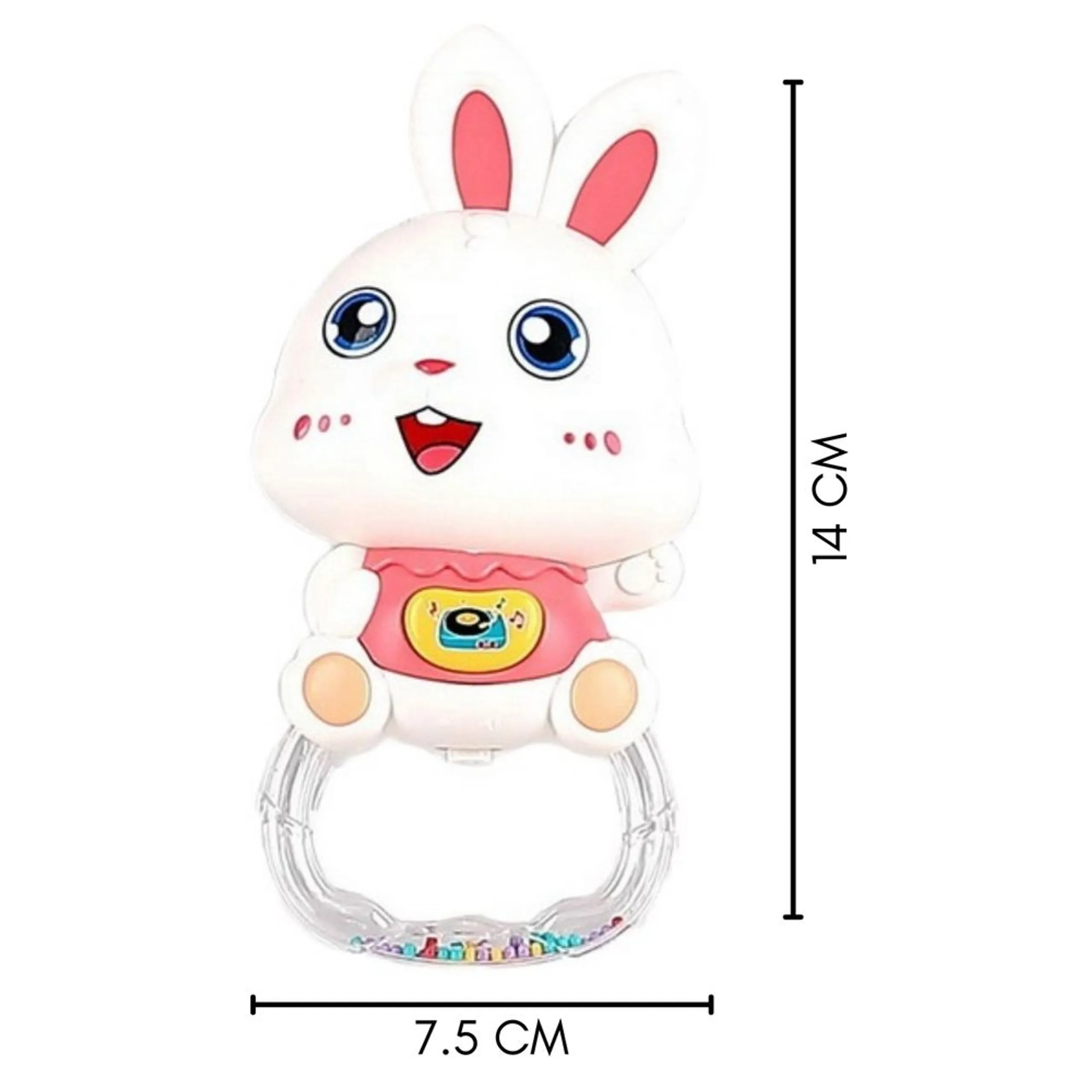 Stuffed Animal Rattle Bar Toy - 3 months Soft plush Rabbit