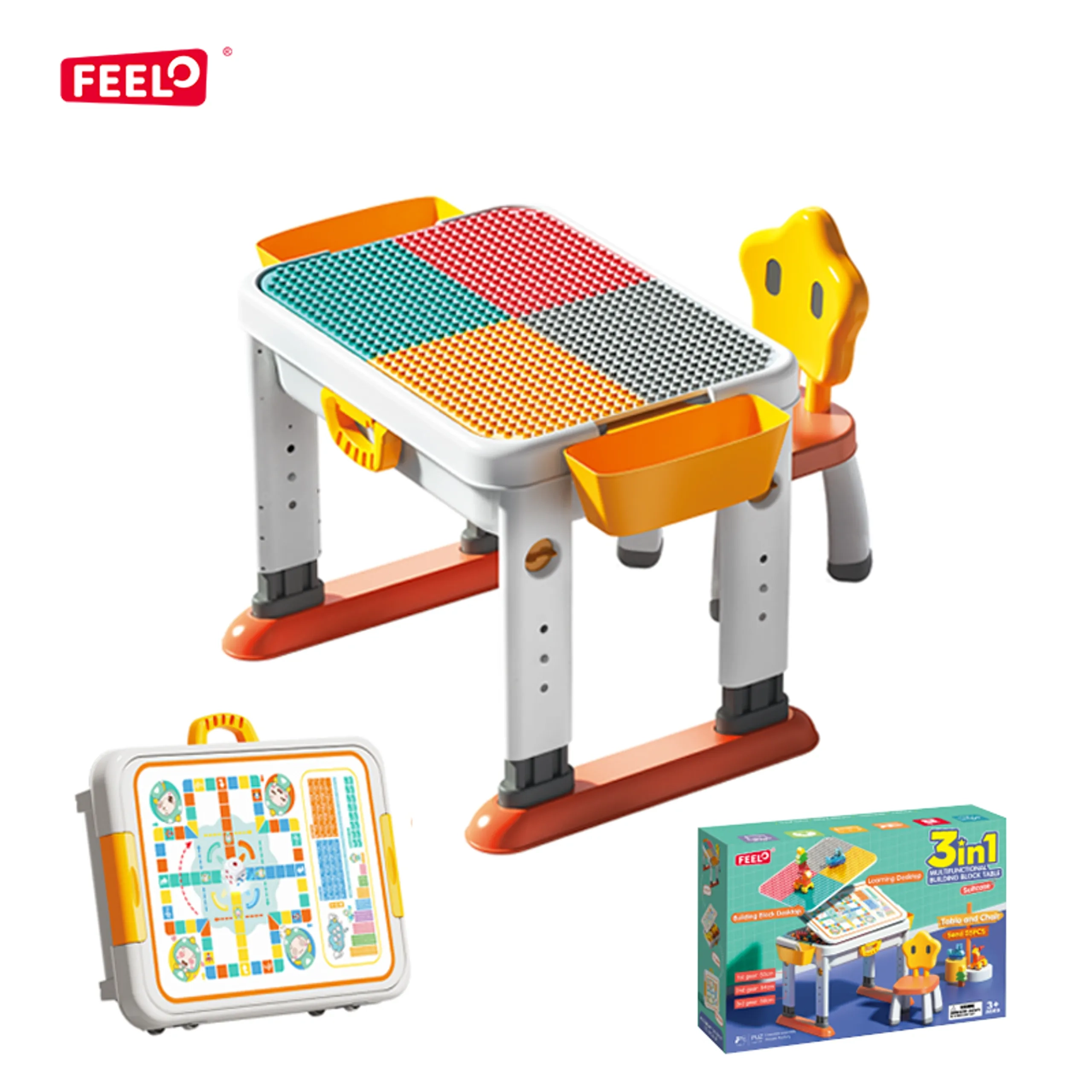 3-In-1 Multifunctional Building Block Table & Chair Set - 55 pcs