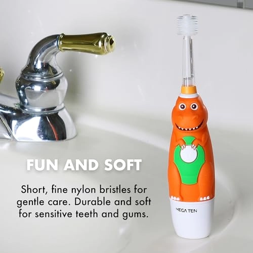 Kids Sonic Toothbrush Refill Heads - Microfiber Micro Bristles 2 Count Orange