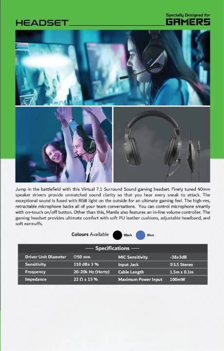 Sirius Wired Headset