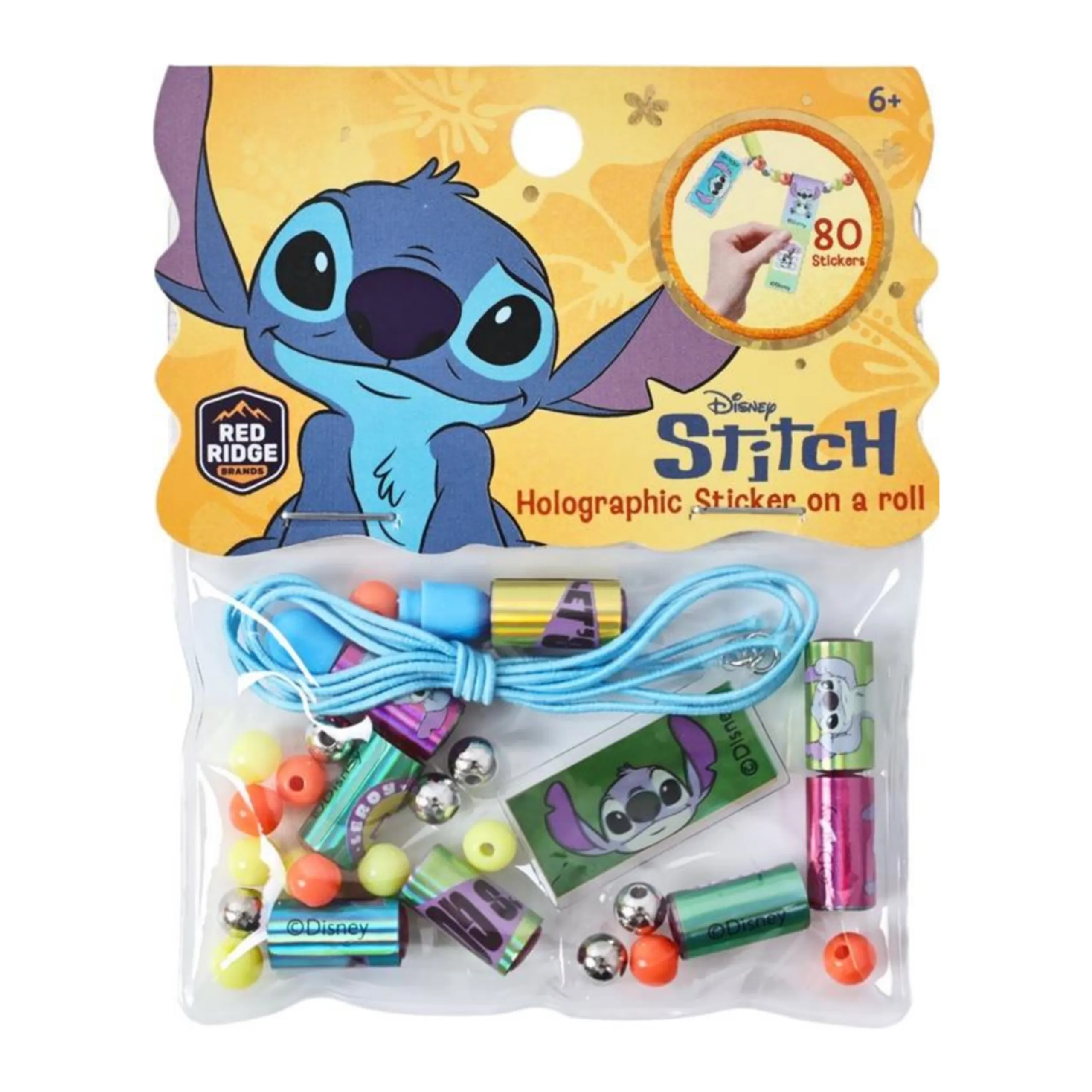 Stitch Holographic Sticker On A Roll Bracelet Making Craft Set - 80 Holographic Stickers Suitable for 6+