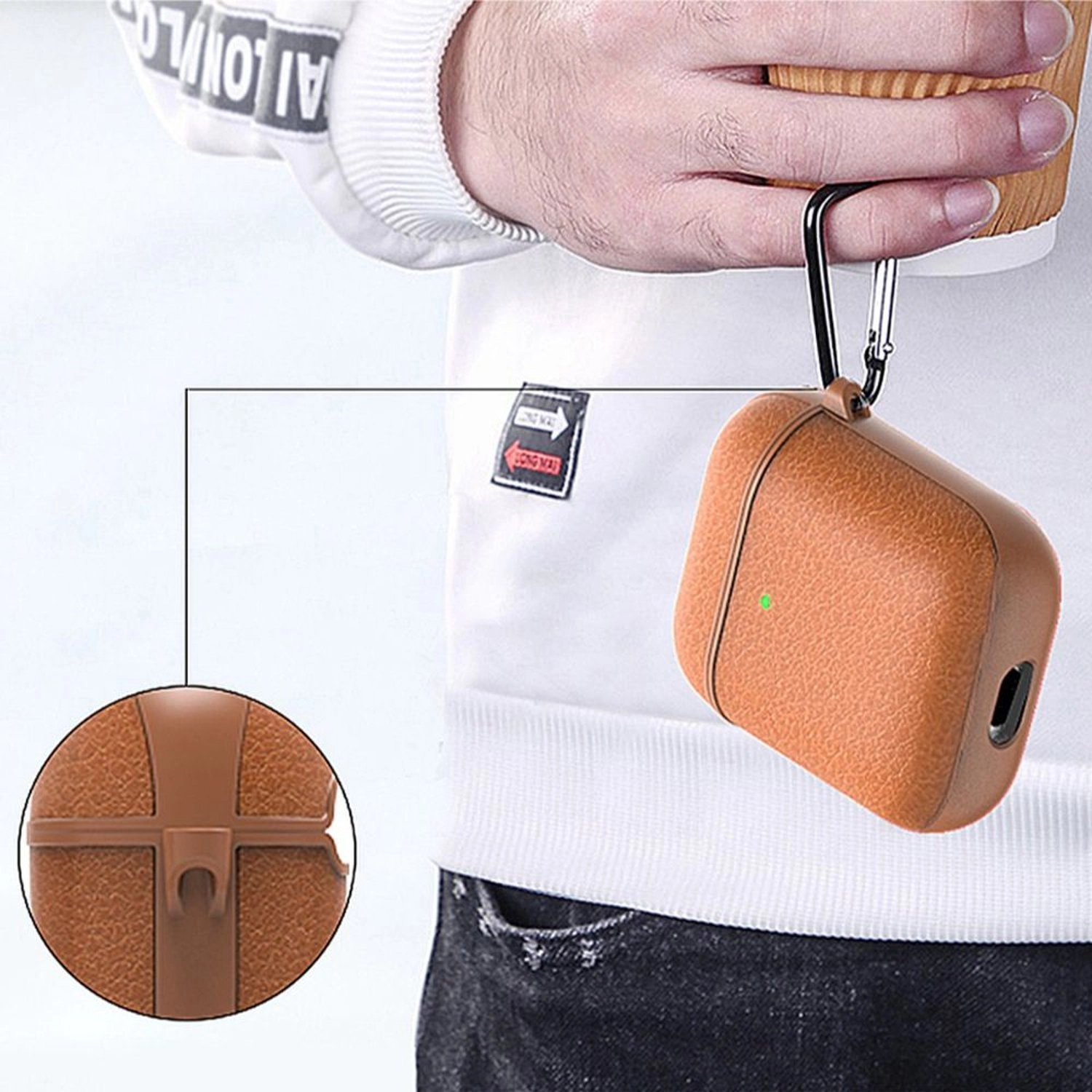 Calfskin Genuine Leather Case - Geniune Calfskin Leather for Apple Airpods 1, Apple Airpods 2