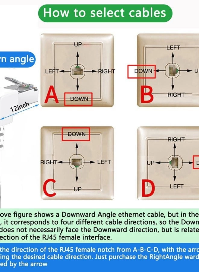 90 Degree CAT6 Ethernet Cable - 6FT 30FT