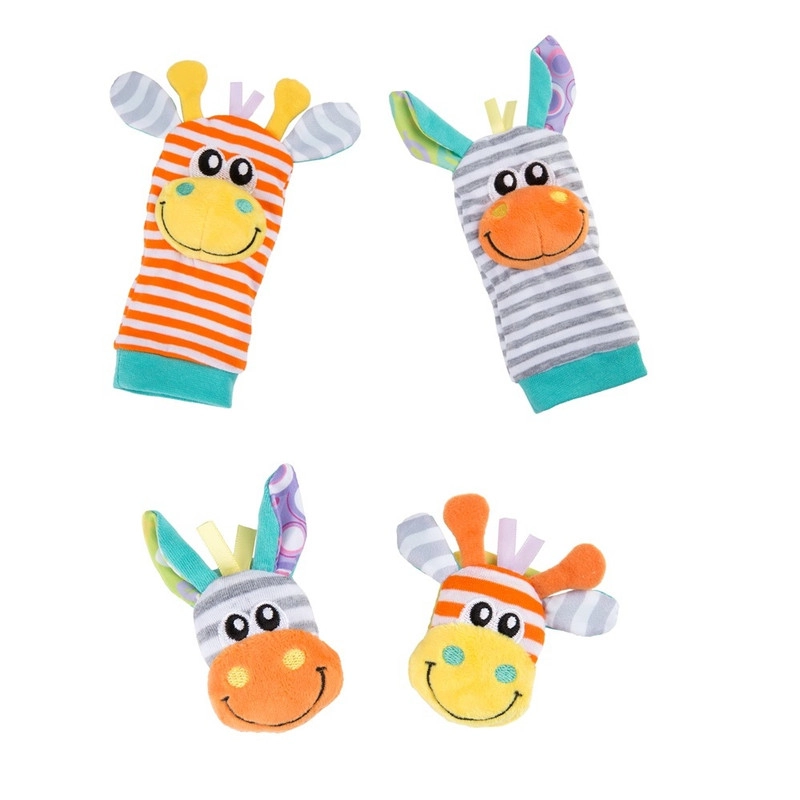 Jungle Wrist Rattle And Foot Finder - Suitable for 0 months & above Polyester + Cotton + ABS Jungle 2 pairs
