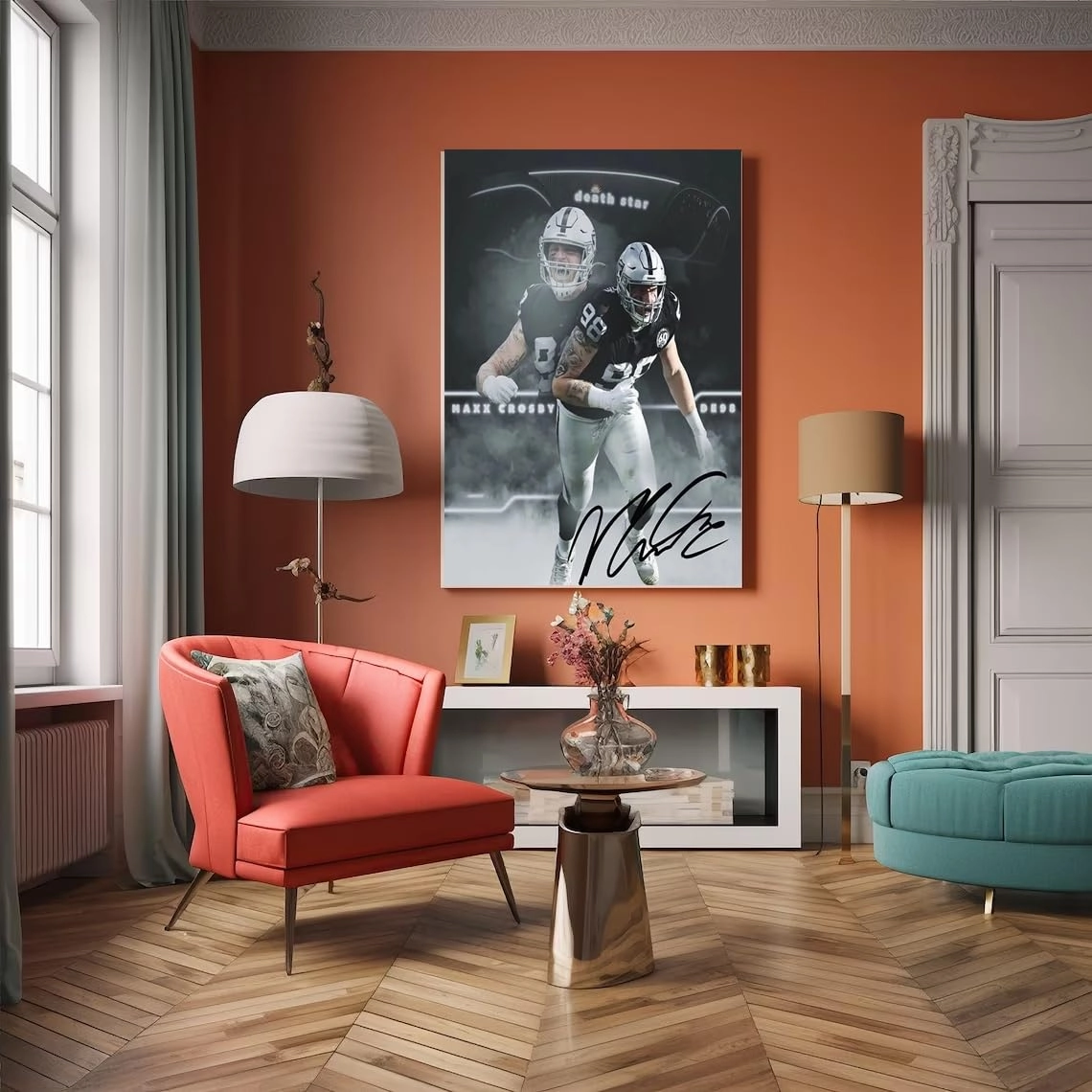 Maxx Crosby Poster - Canvas 24 x 36 in Unframed