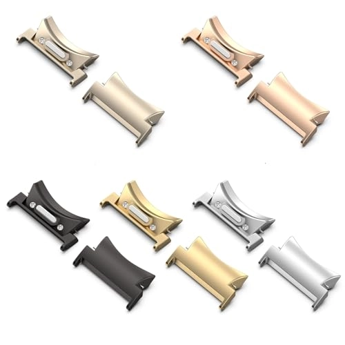 1 Pair 20mm Button Style Curved Metal Watch Band Connector for Samsung Galaxy Watch4 / 4 Classic - 46mm