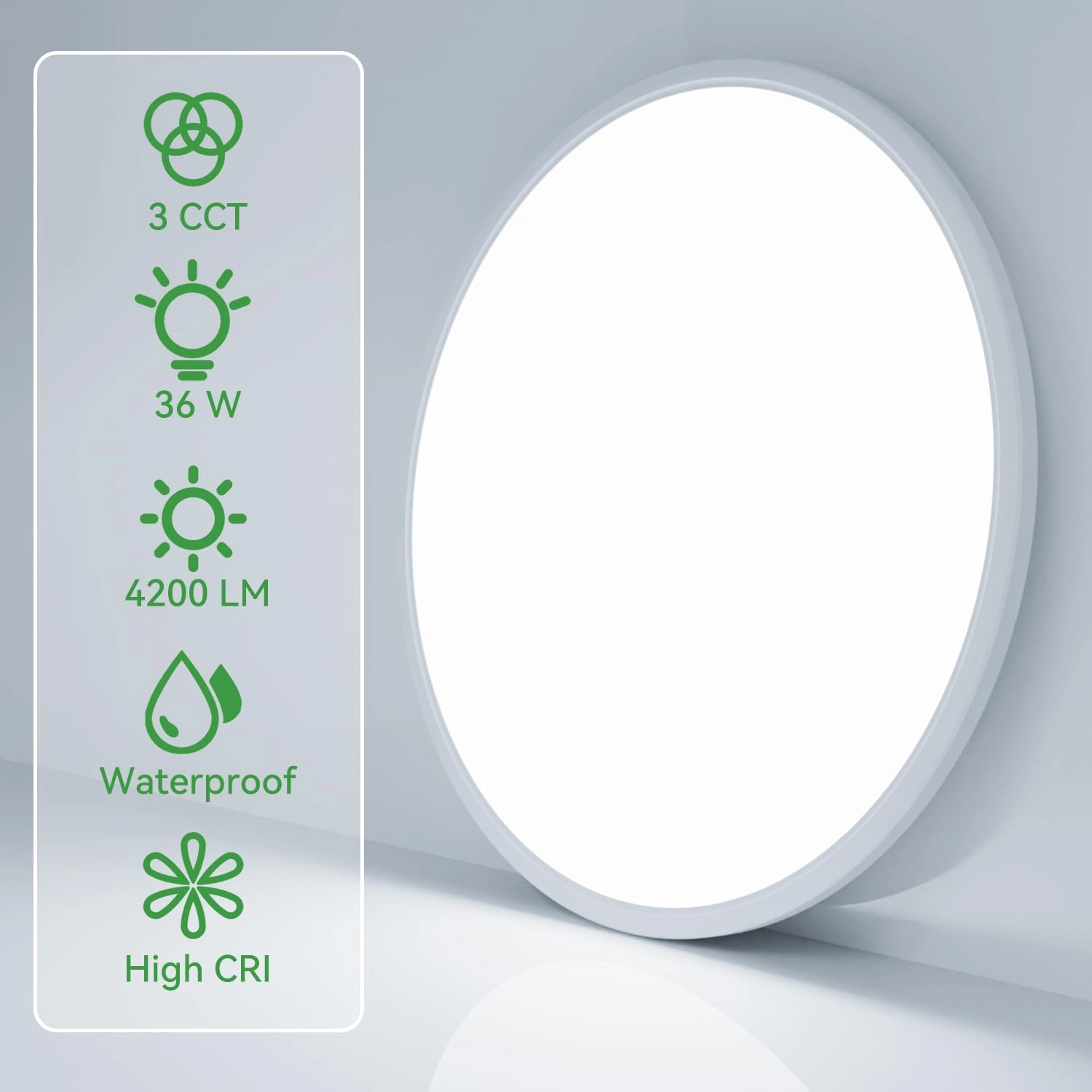 Flush Mount Ceiling Light - 3000/4500/6000K Dimmable