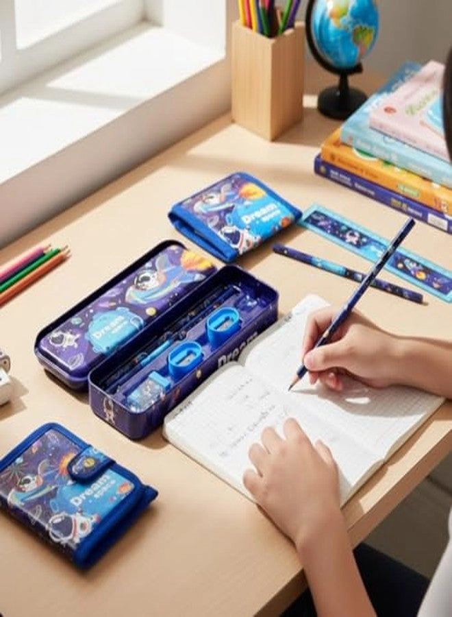Pencil Box + Pencils + Ruler + Sharpener + Eraser + Wallet