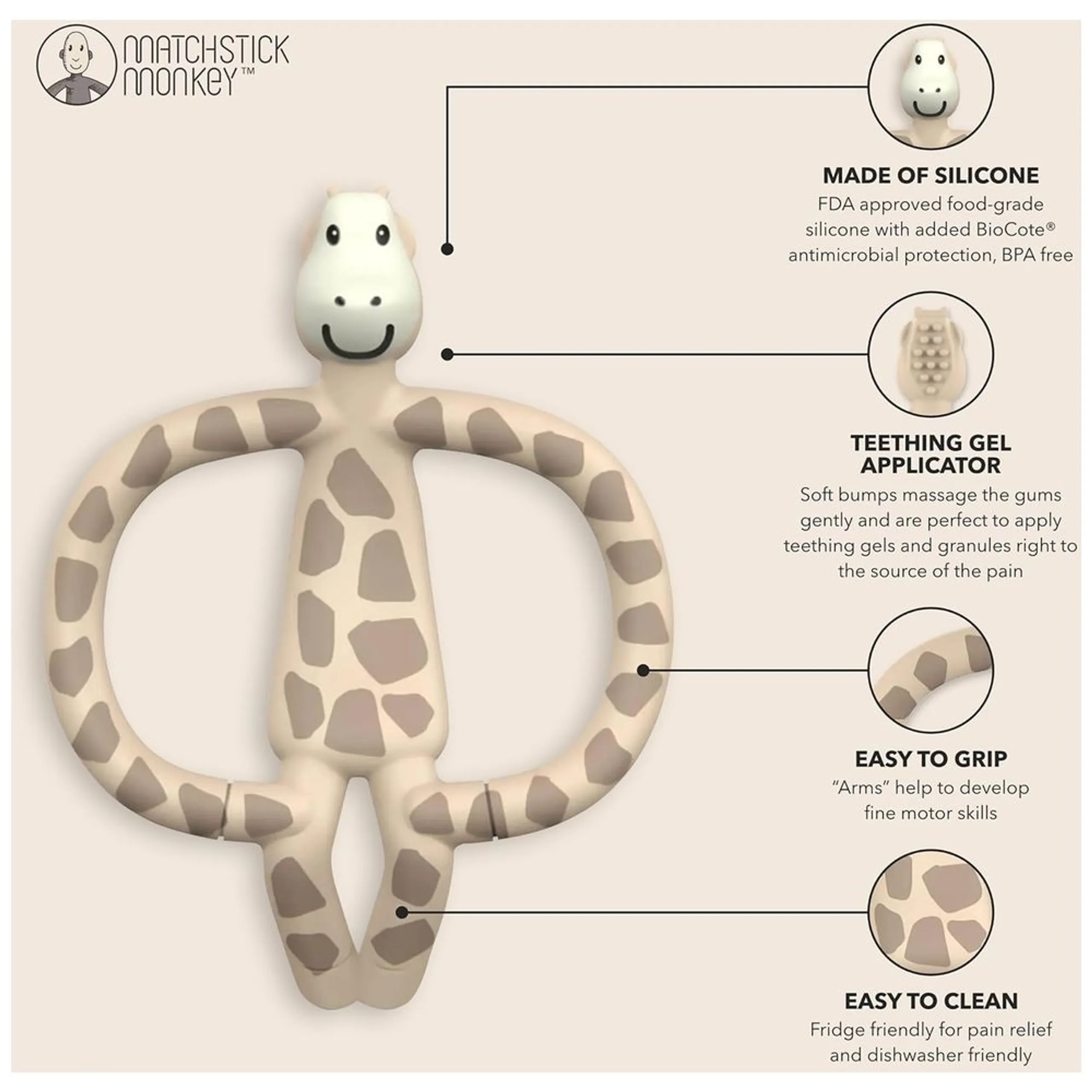 Gigi Giraffe - food-grade silicone