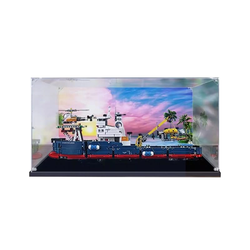 HCAEIOFJ Acrylic Display Case - LE-GO 42064 22.83x6.29x10.62in Black Bottom