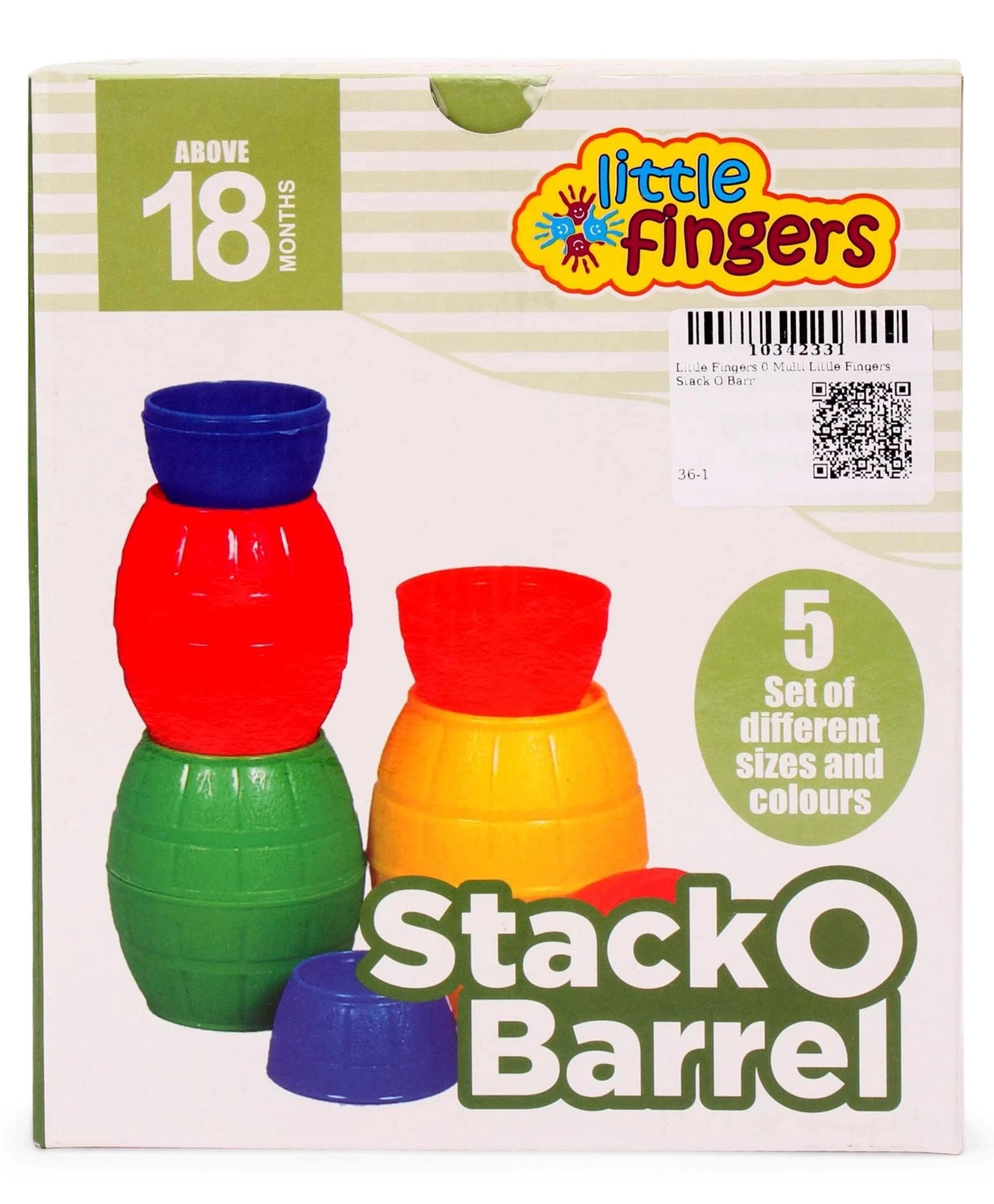 Little Fingers Stack-O-Barrel Stacking Toy - 1 year+ 4 pieces