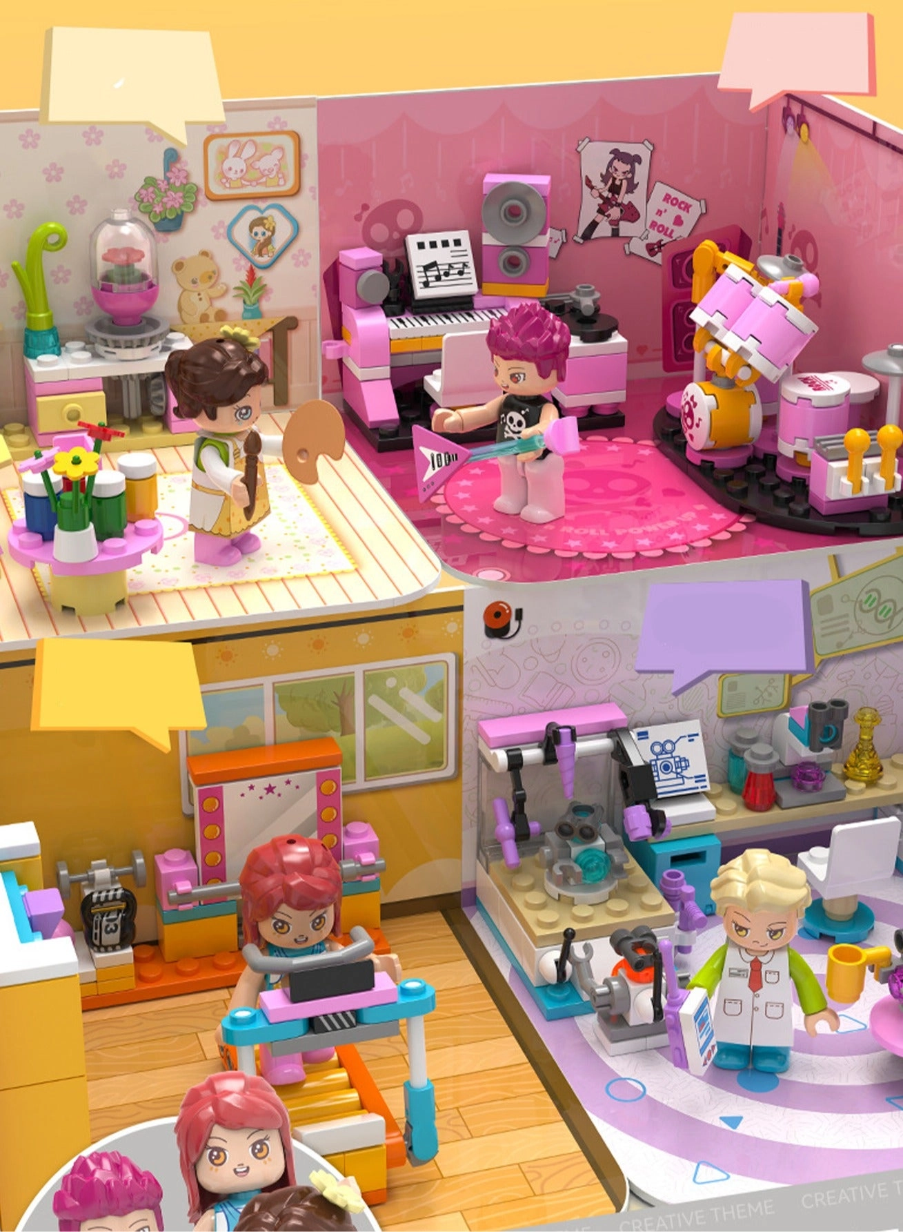 Art Studio Apartment Model - Mini Building Blocks DIY
