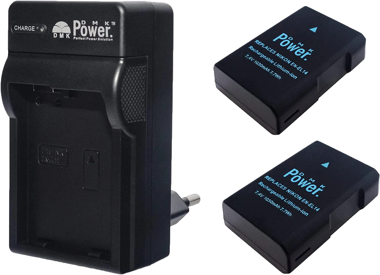 EN-EL14 EN-EL14A Replacement Battery - 2 Pack + Dual USB Charger