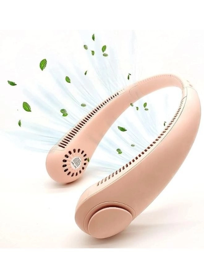 Generic Leafless Hanging Neck Fan - USB Rechargeable 5-speed White