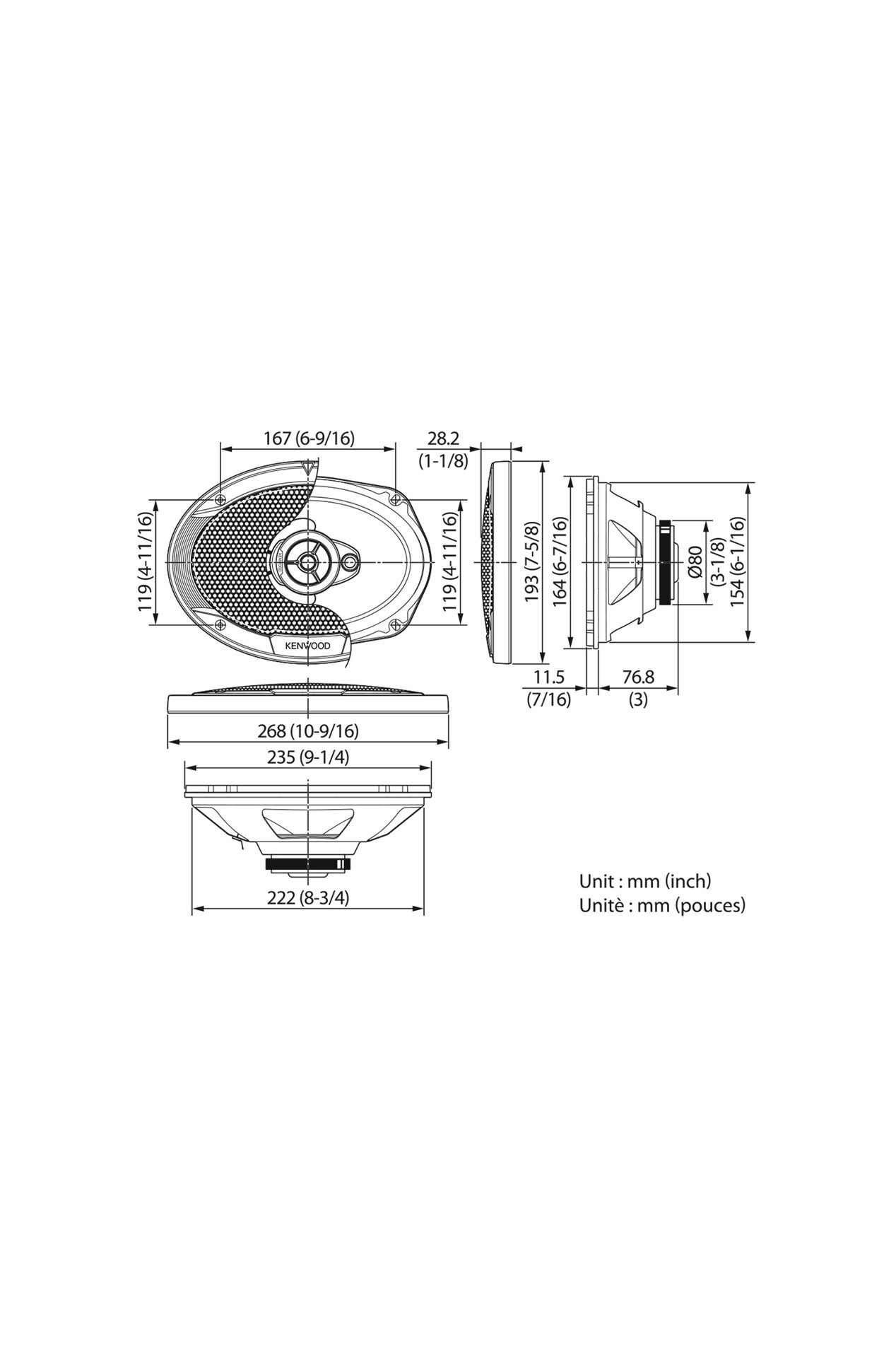 KFC-6966S - 6 x 9 Inch 3-Way