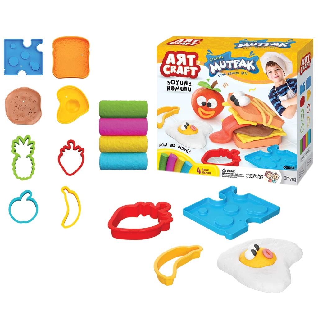 DEDE TOYS Art Craft Crazy Kitchen Dough Set - 3+ years 4 colors