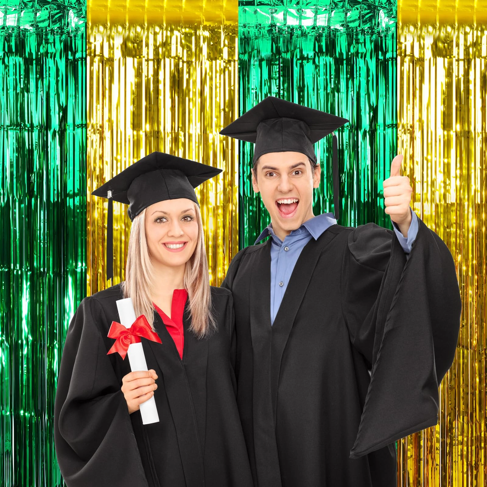 Foil Fringe Curtain - 3 Birthday Graduation Prom Wedding Pack