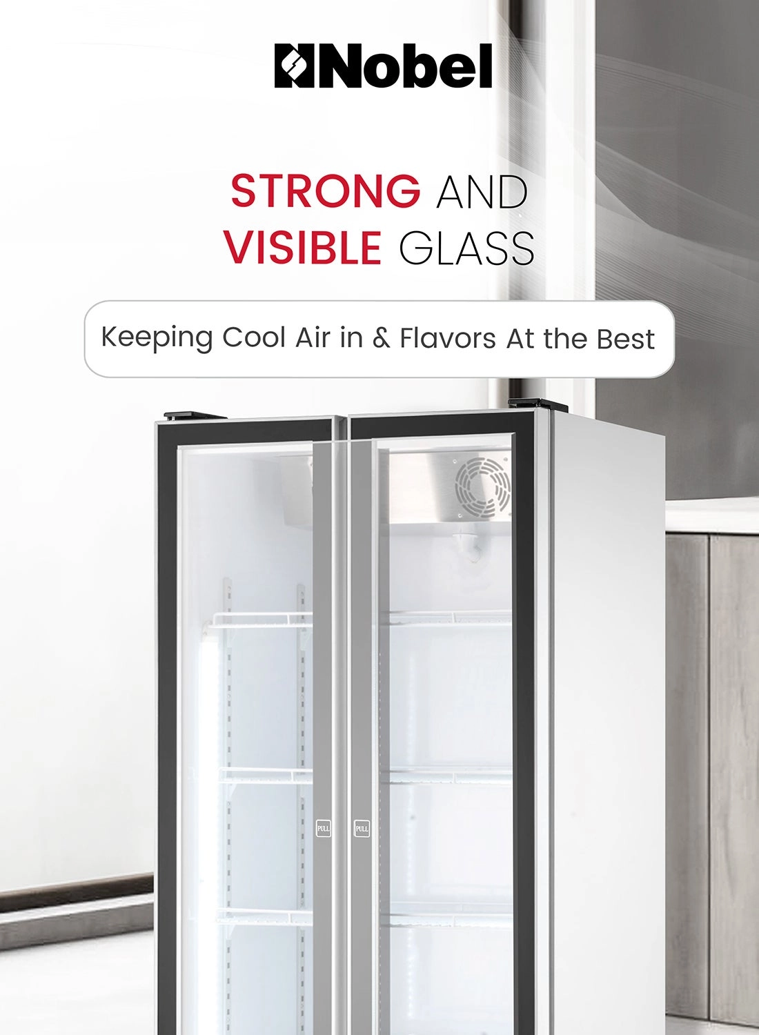 Double Door Upright Chiller - 560L 0°C-10°C