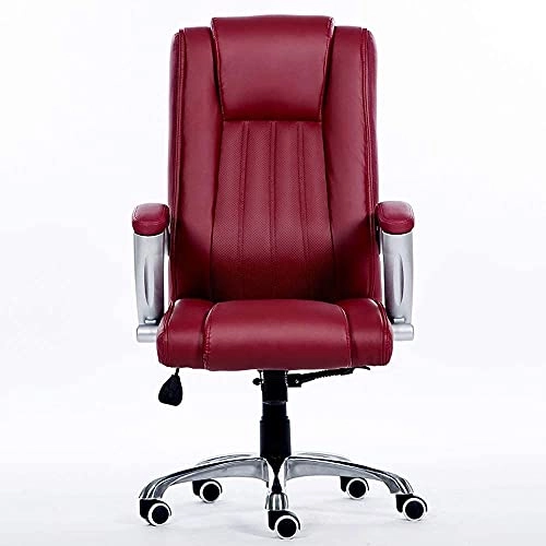 Desk Chair - PU Leather Brown High Back