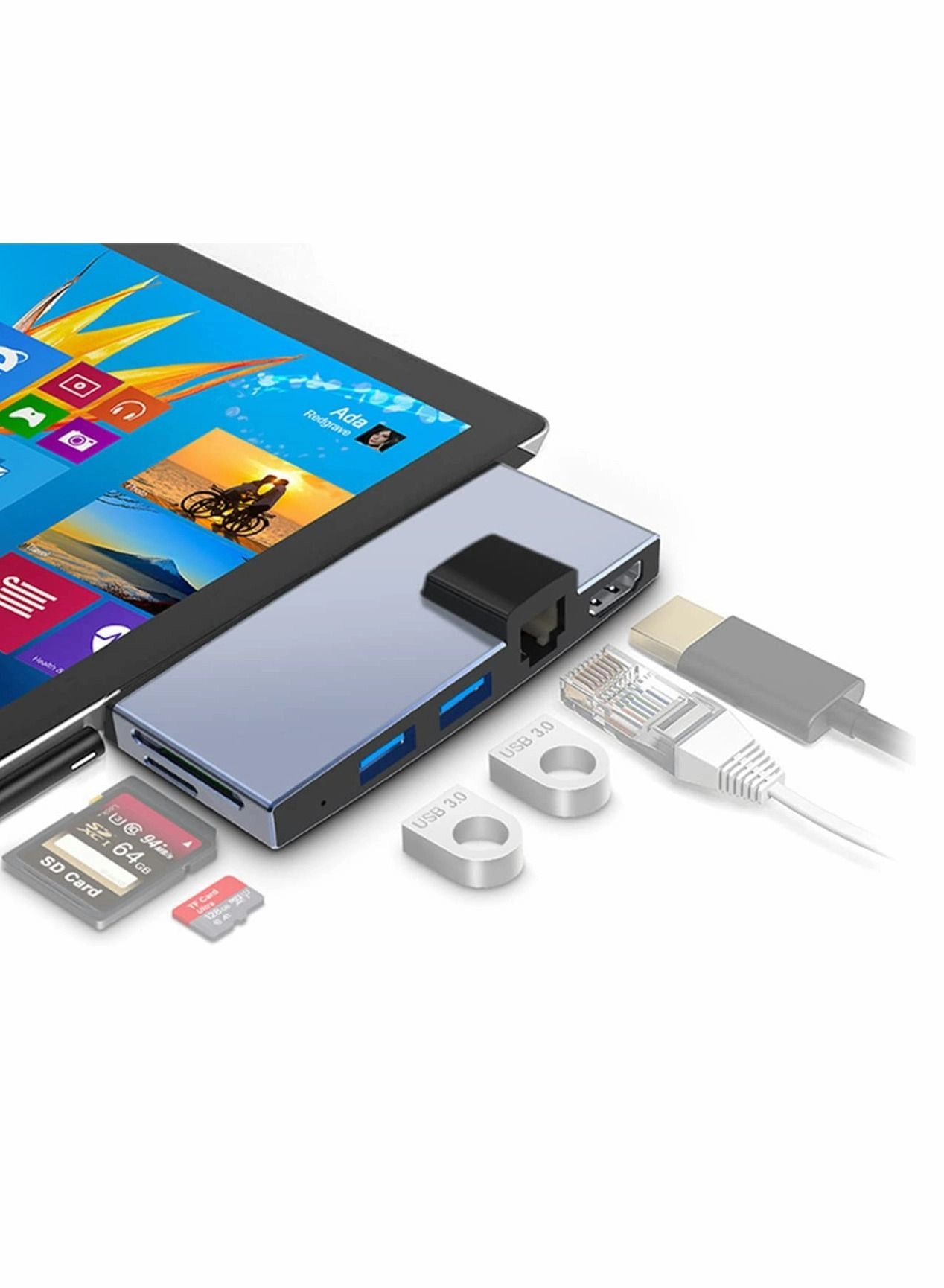 Y&D Hub for Surface Pro Docking Station - USB 3.0x2 4K HDMI TF/SD Memory Card Reader