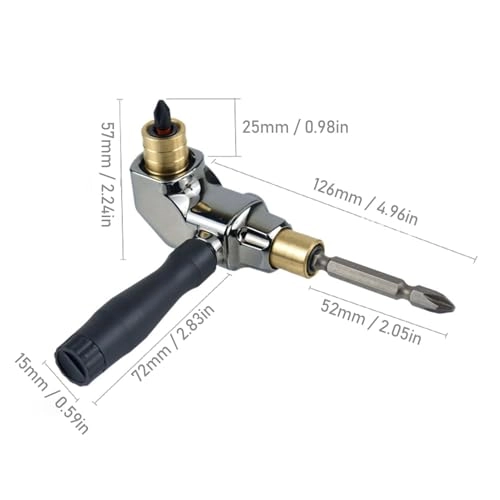 Right Angle Drill Attachment - 90° 6.35mm Hex