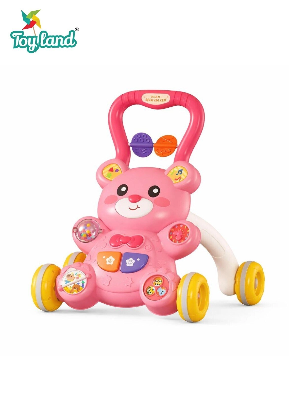Toy Land UAE Bear Push Toy - Music Lights Adjustable Speed
