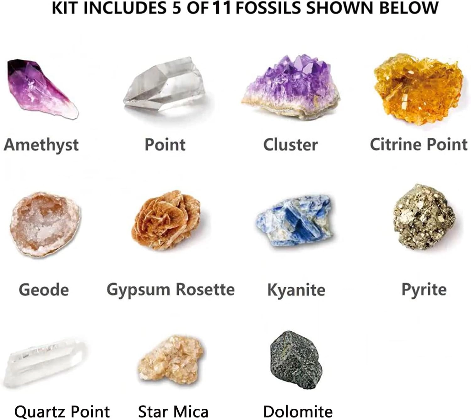 Crystals DIY Mining Kit Geology - 3 years+ 9 pieces
