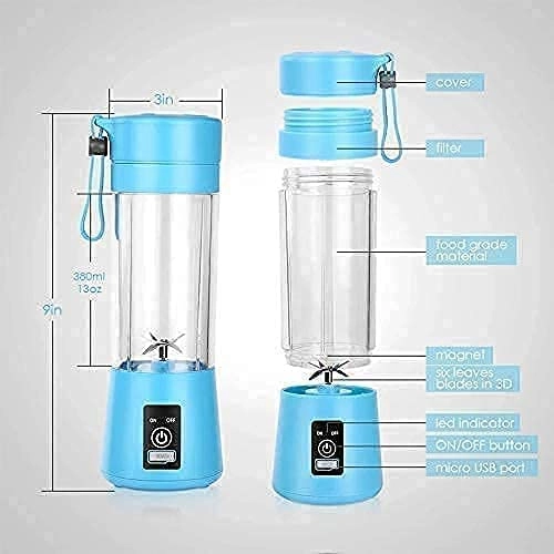 Portable Electric USB Juice Maker - Rechargeable 6 Blades