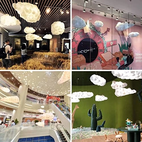 3D Cloud Pendant Light - 3 Lightings E27 White